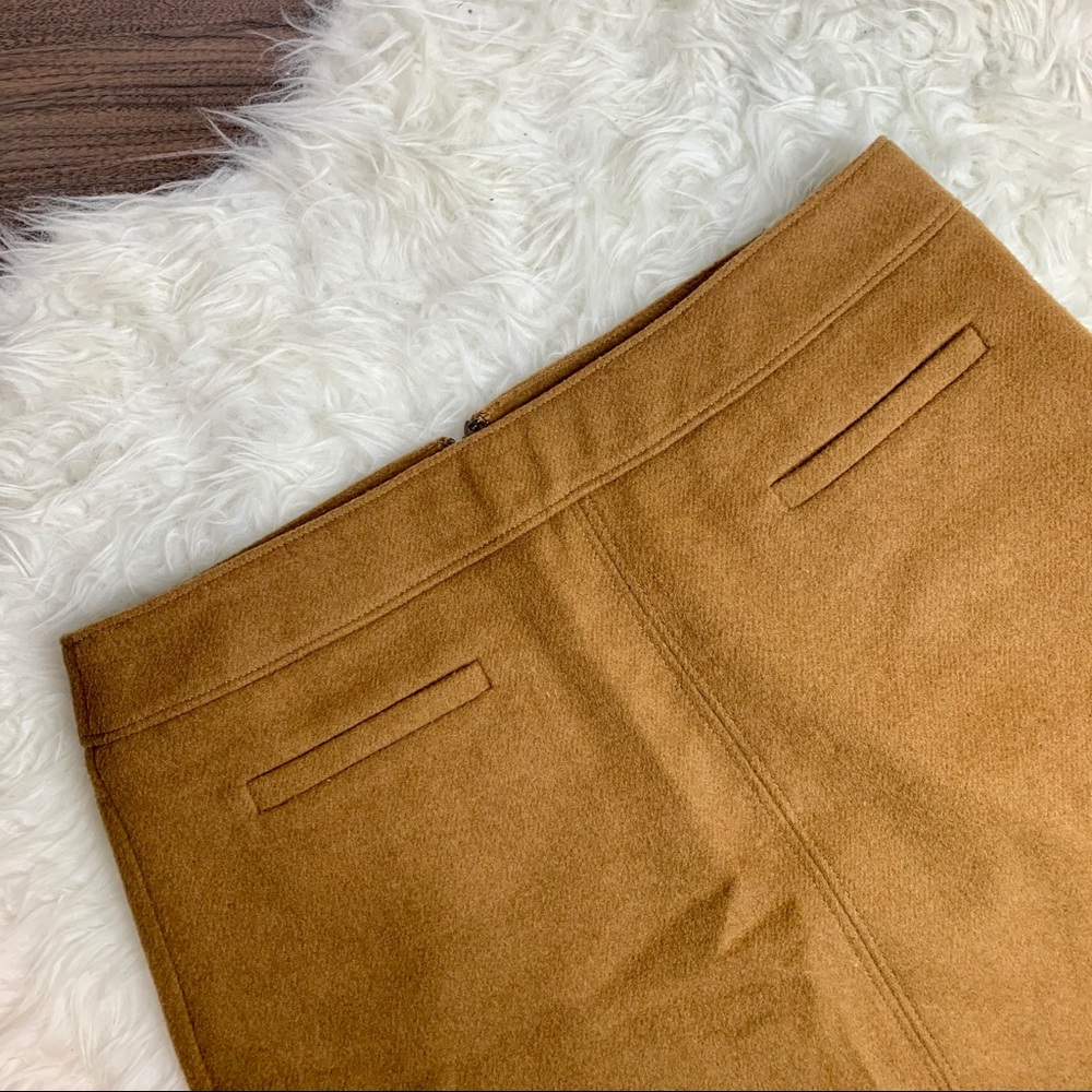 LOFT Camel Tan Wool Mini Skirt